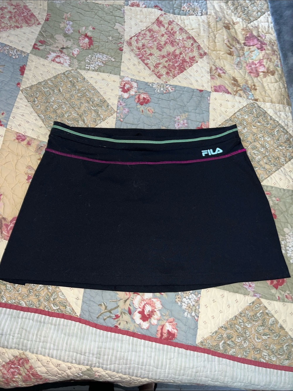 FILA Black Skirt with Mint and Pink Trim